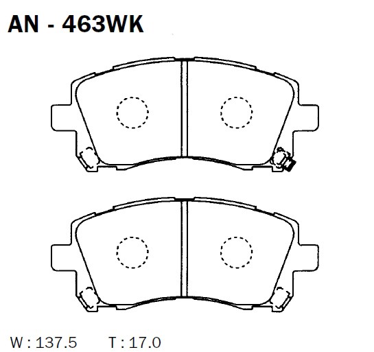 Колодки тормозные дисковые передние, комплект AKEBONO AN463WK