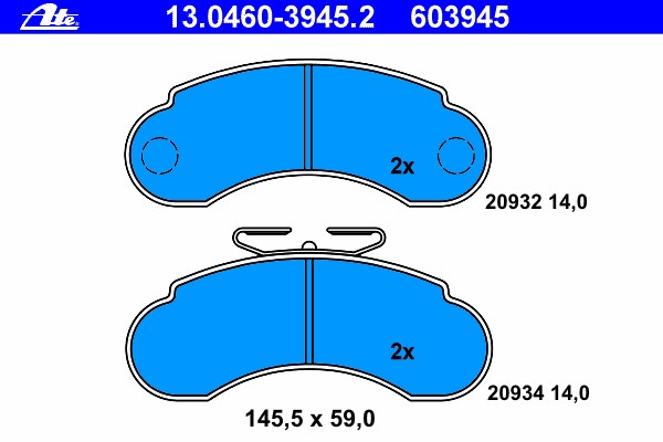 Колодки тормозные дисковые ATE 13046039452