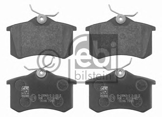 Комплект тормозных колодок, дисковый тормоз FEBI BILSTEIN 16146