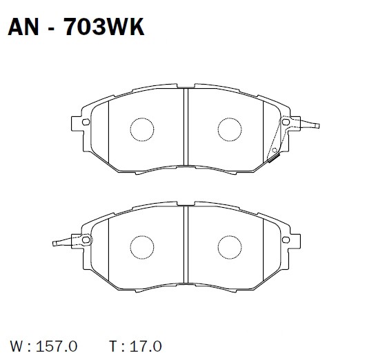 Колодки тормозные дисковые передние комплект AKEBONO AN703WK