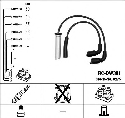 Комплект высоковольтных проводов NGK 8275