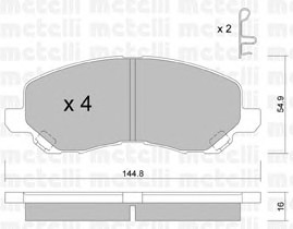 Колодки тормозные дисковые передние, комплект METELLI 2204810