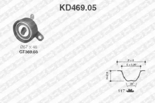 Комплект ремня ГРМ SNR KD469.05