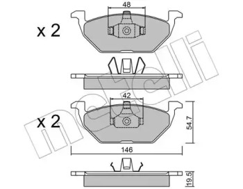 Комплект тормозных колодок, дисковый тормоз METELLI 2202111