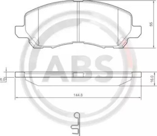 Колодки тормозные дисковые передние, комплект ABS 37202