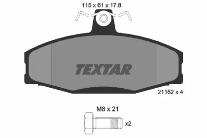 Колодки тормозные дисковые TEXTAR 2166201