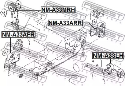Подушка двигателя (гидравлическая) | прав | FEBEST NMA33MRH