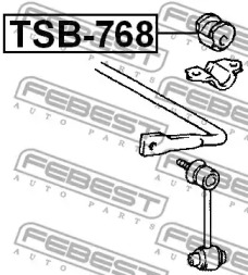 Втулка стабилизатора | зад прав/лев | FEBEST TSB768