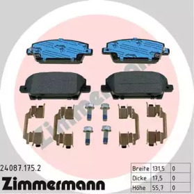 Комплект тормозных колодок, дисковый тормоз ZIMMERMANN 240871752